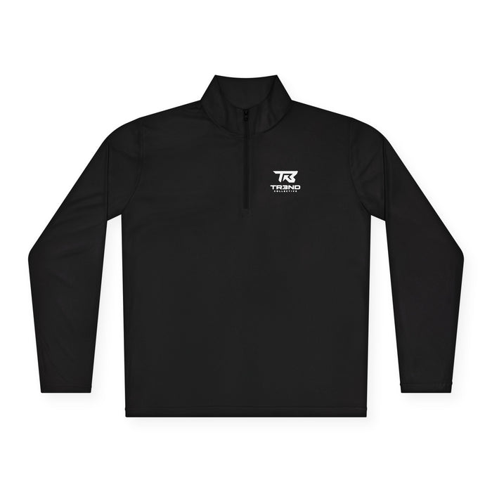 TR3ND Minimal White Logo Quarter-Zip Pullover