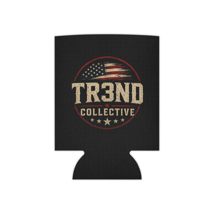 Can Cooler — TR3ND Collective Vintage American Flag Logo Koozie