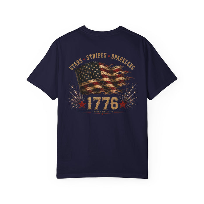 1776 American Flag T-Shirt — Stars, Stripes & Sparkles Patriotic Tee