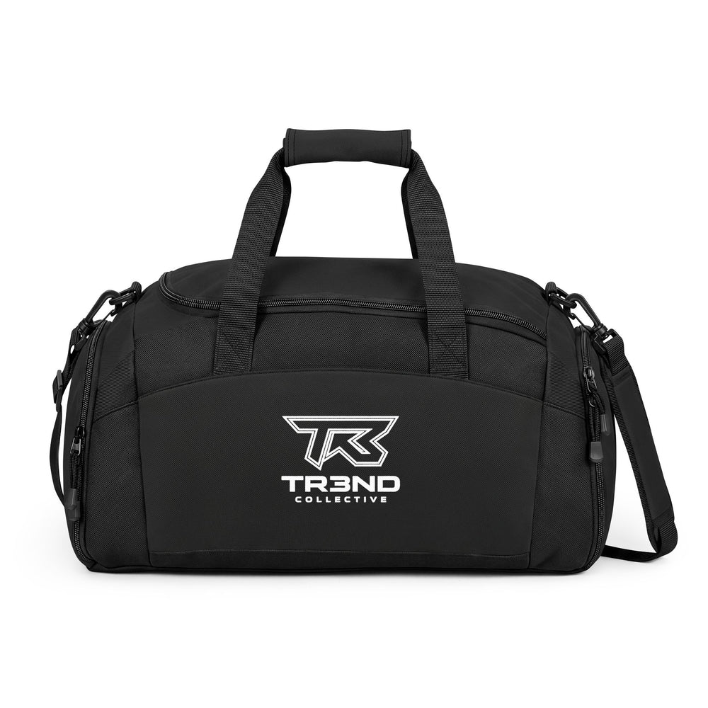 TR3ND Collective Logo Gym Bag — Durable Black Sports Duffle