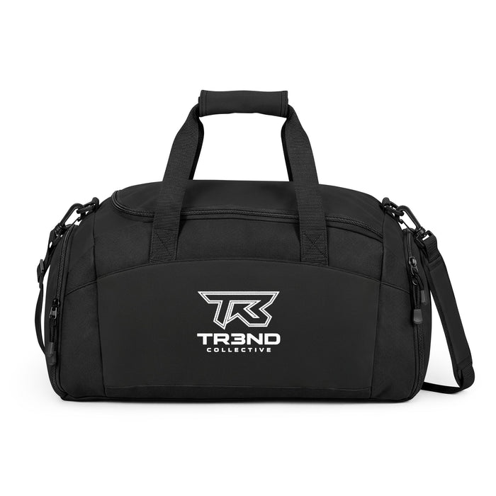 TR3ND Collective Logo Gym Bag — Durable Black Sports Duffle