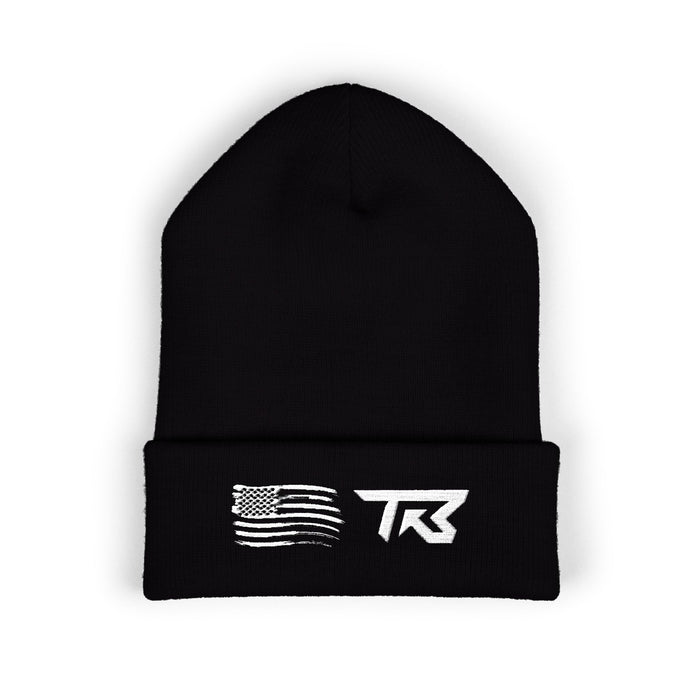 TR3ND Embroidered American Flag Beanie with TR Logo